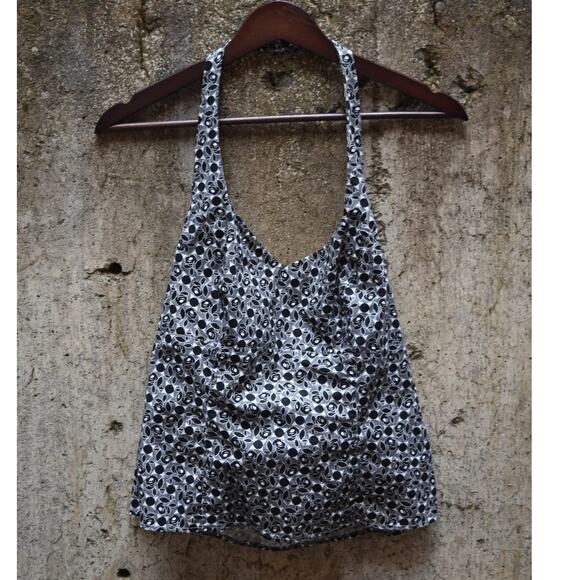 Ann Taylor Loft Petites Stretch Black & White Floral Print Halter Top – Size 10P - Picture 1 of 4